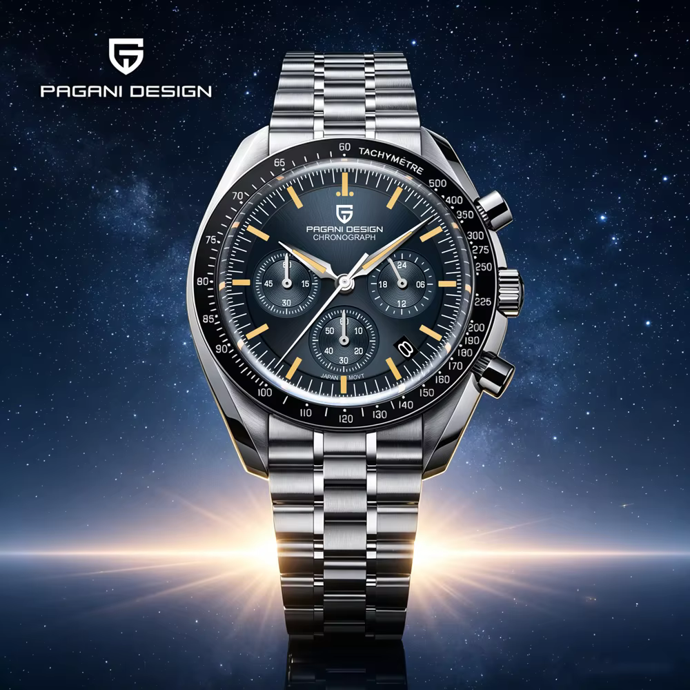 2026 New PAGANI DESIGN Moon V6 Men's Watches Luxury Quartz Watch For Man Chronograph VK63 Men Gift AR Sapphire Mirror Luminous
