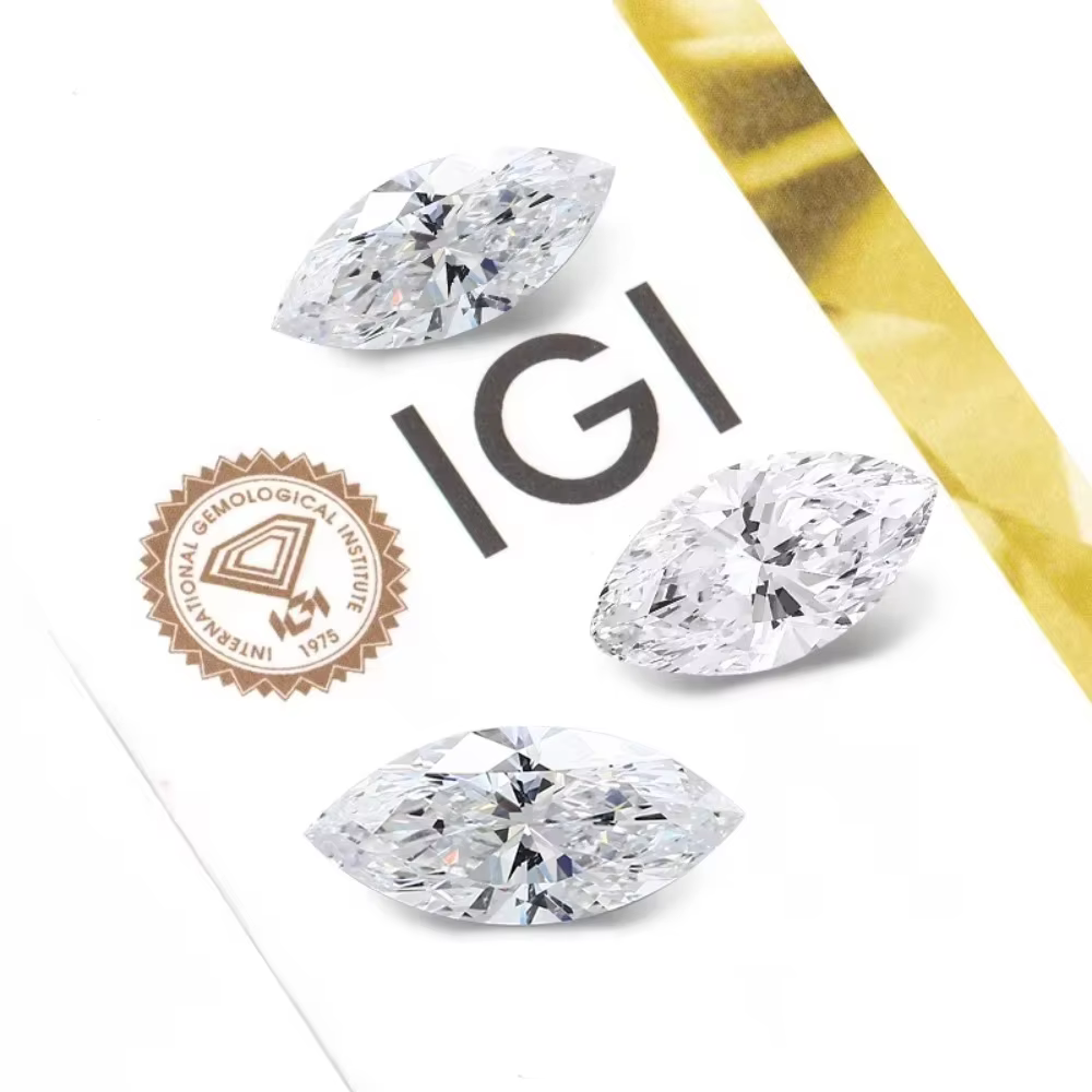 Marquise Shape Lab Grown Diamonds With IGI Certificate 1ct 1.5ct 2ct 2.5ct 3ct 5ct CVD HPHT Lab Created Diamond Wholesales