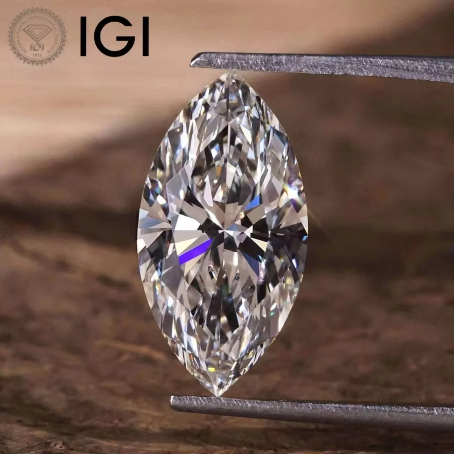 MiShangJewelry Marquise Shape Lab Grown Diamonds 1ct 1.5ct 2ct 3ct 4ct 5ct 6ct With IGI Certificate HPHT CVD Lab Created Diamond