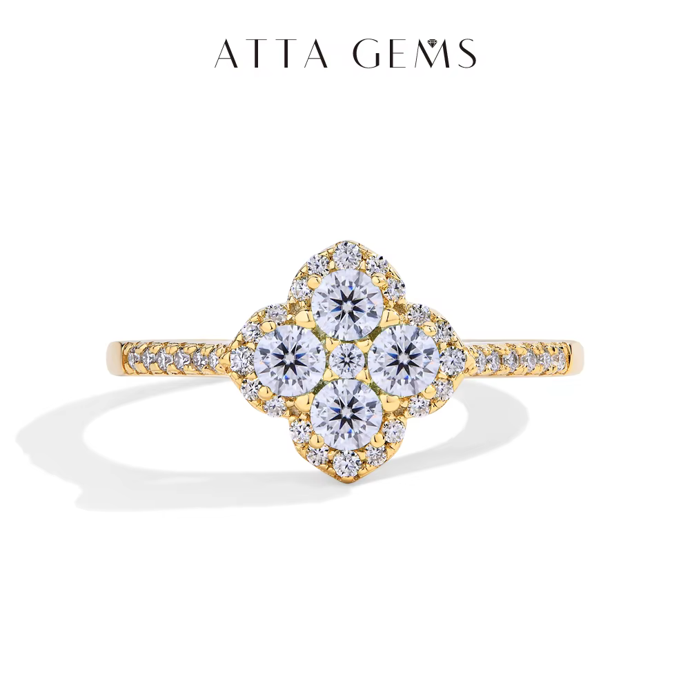 ATTAGEMS Classic Moissanite Rings for Women D Color VVS1 Real 925 Sterling Silver Engagement Wedding Party Exquisite FineJewelry