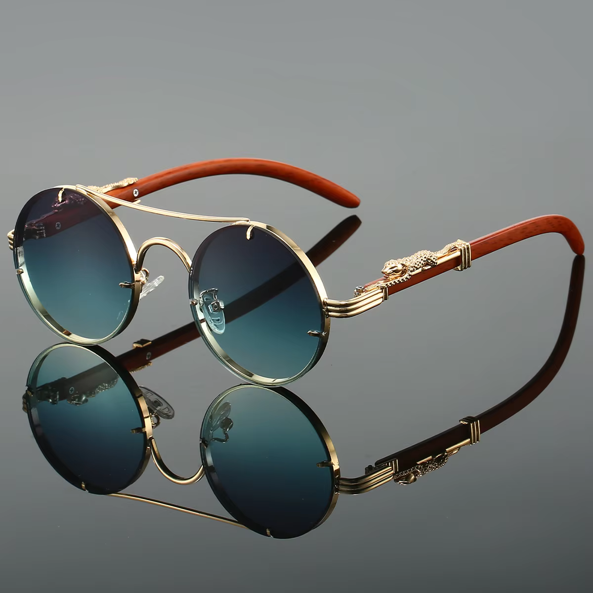 KAMMPT Vintage Round Sunglasses Men Fashion Double Bridge Multicolor Shades Women Retro Trendy Brand Luxury Design Sun Glasses - AliExpress 200000297