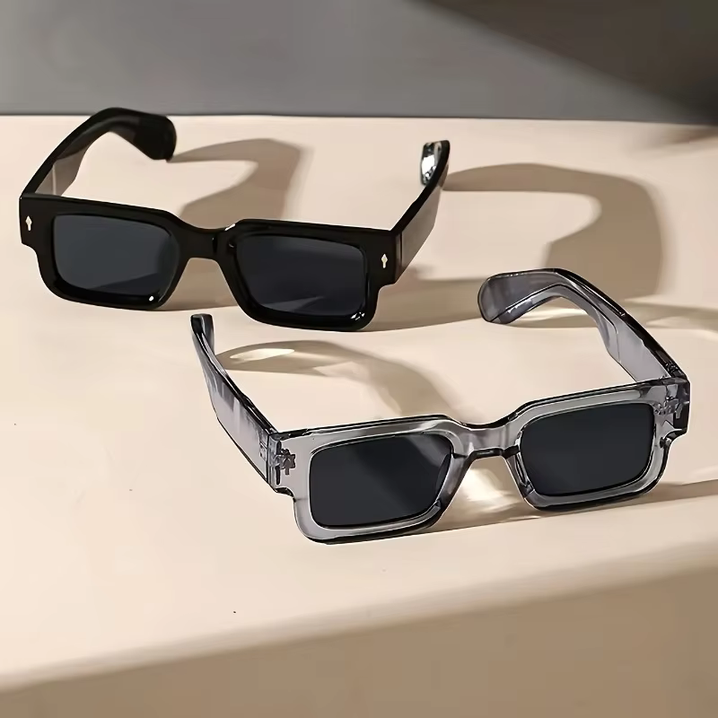 Unisex Retro Square Sunglasses Classic UV Protection Plastic Frame Shades Eyewear Outdoor Travel Driving Sun Glasses UV400